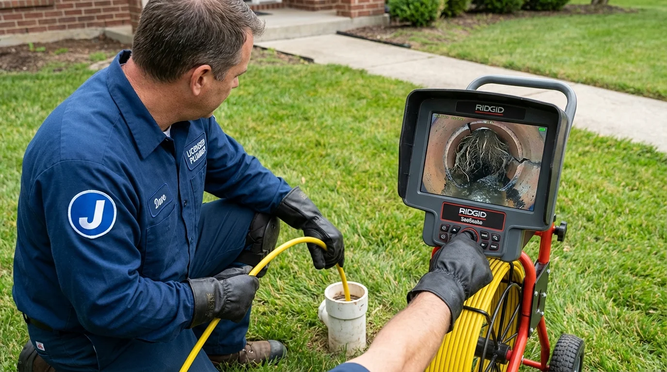 Sewer camera inspection being performed by Johns Plumbing LLC in Danbury